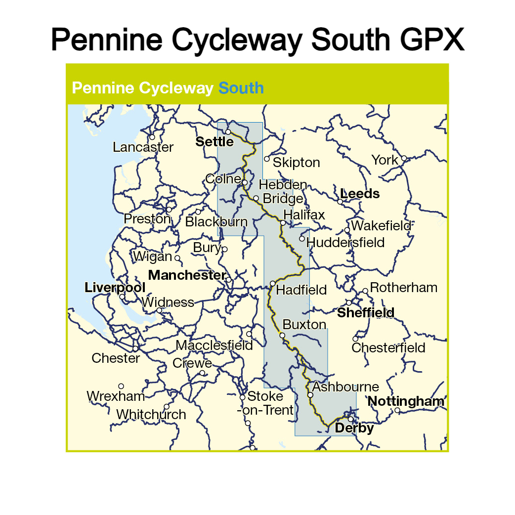 Pennine Cycleway South GPX (Route 68 - Derby to Settle)