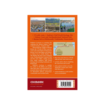 Hadrian's cycleway back cover: 174 mile route, coast to coasr
