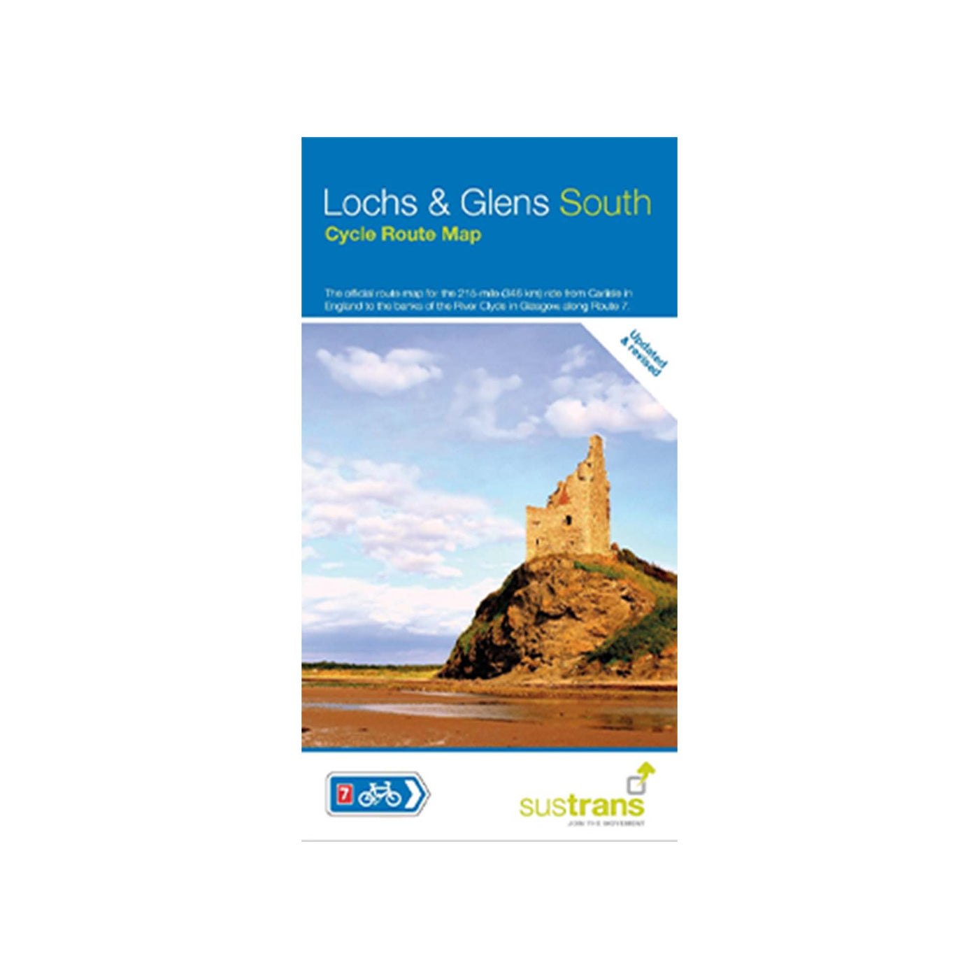 Lochs and Glens South Cycle Route Map. The official route map for the 215-mile (346km) ride from Carlisle in England to the banks of the River Clyde in Glasgow 