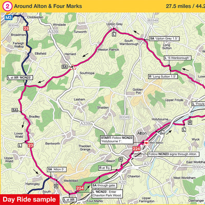 Cycle map 6 day ride sample