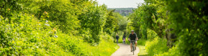 Man cycling on cycle path in Cumbria