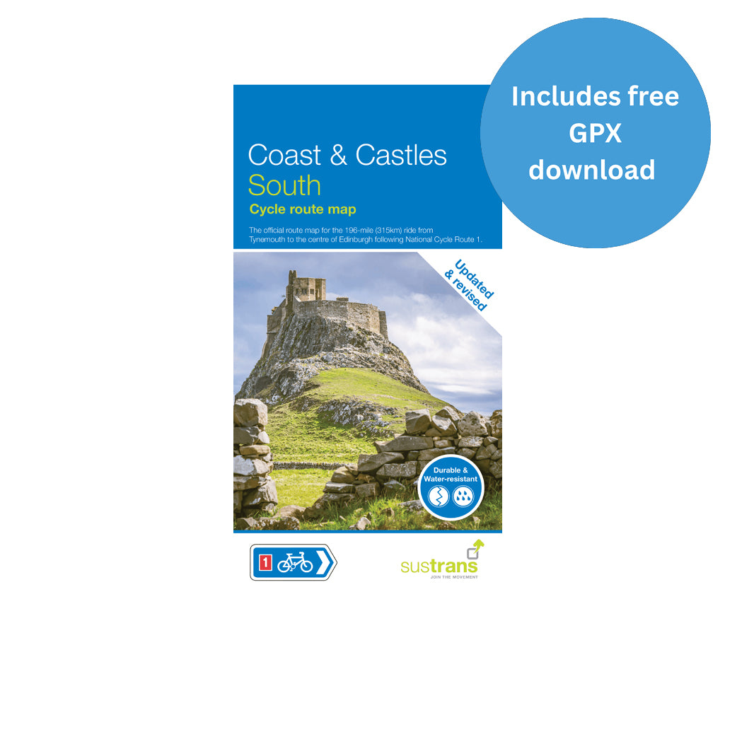 Coast & Castles South Map | Newcastle to Edinburgh Cycle Route (Route 1)