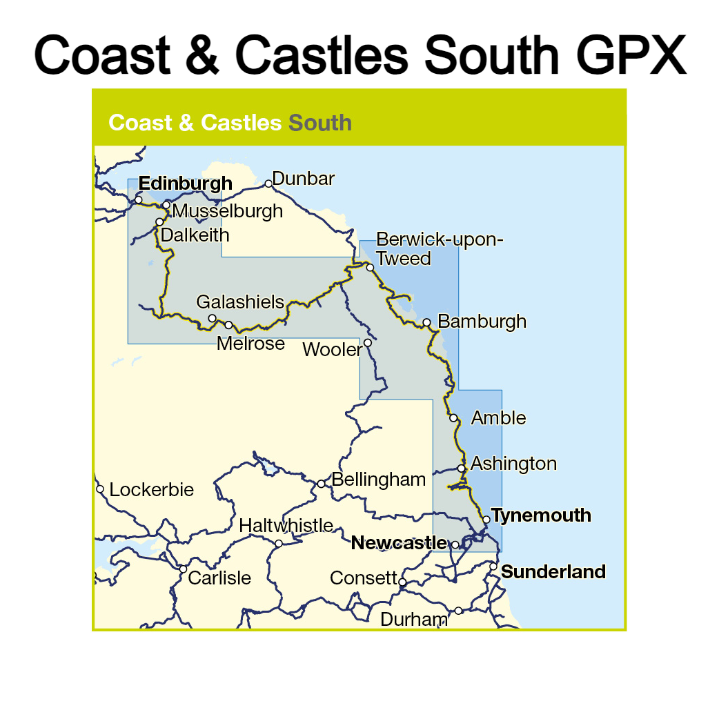 Coast and Castles South GPX - map showing route coverage