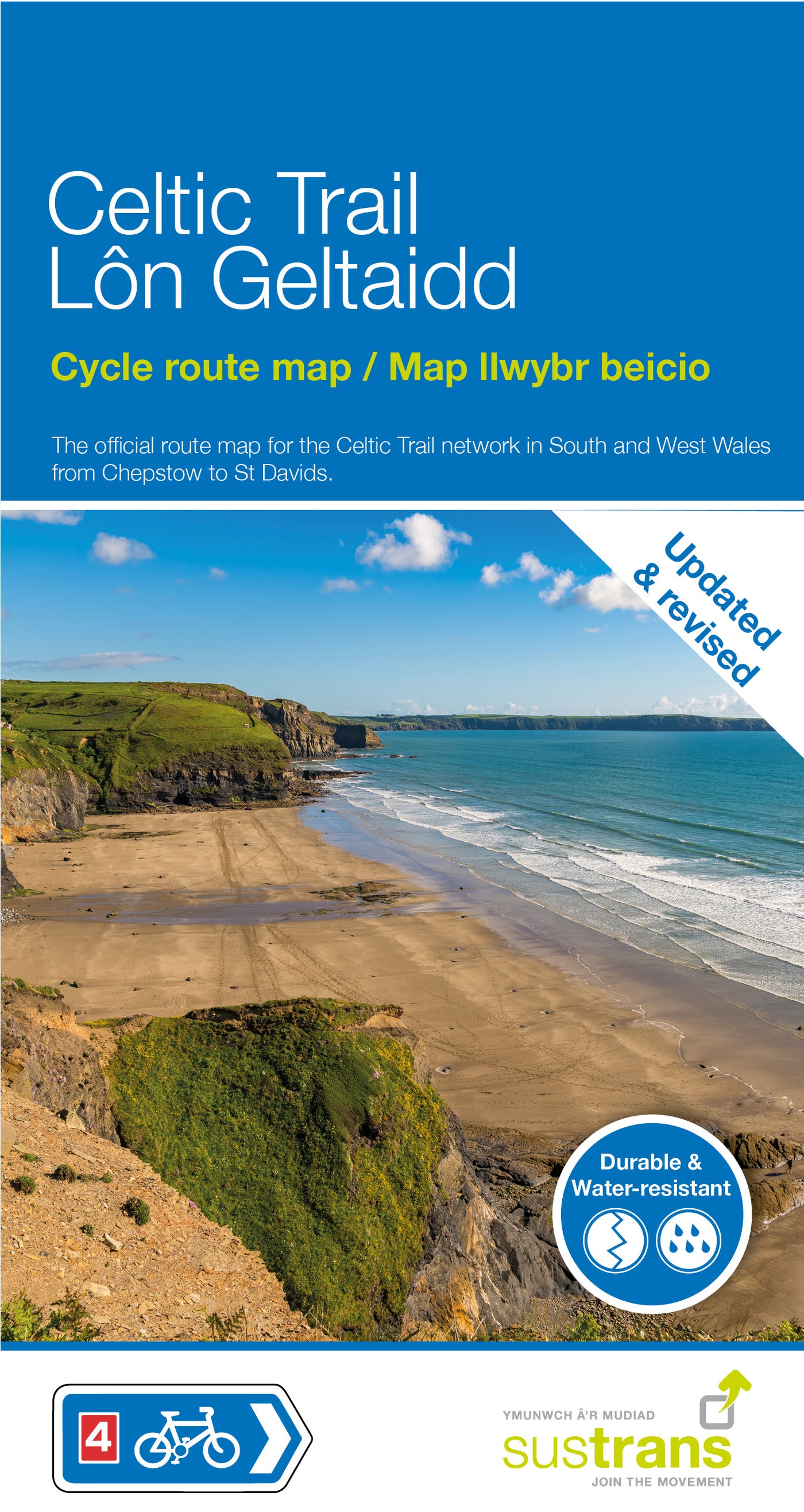 Celtic Trail route map cover. Cycle along National Cycle Network Route 4. 