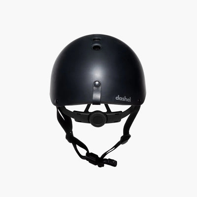 Back view of black dashel helmet
