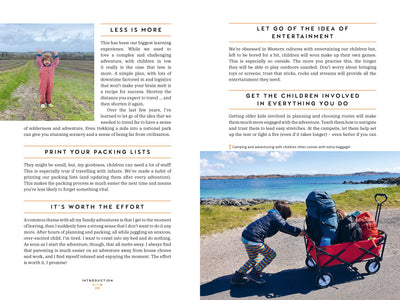 Family Adventures: content pages on packing and getting family involved 