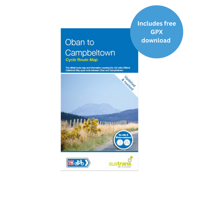 Map cover for 'Oban to Campbeltown Cycle Route'. Map purchase includes free GPX.
