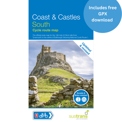Coast and Castles South cycle route map. Updated and revised 2024. Now includes free GPX files. 