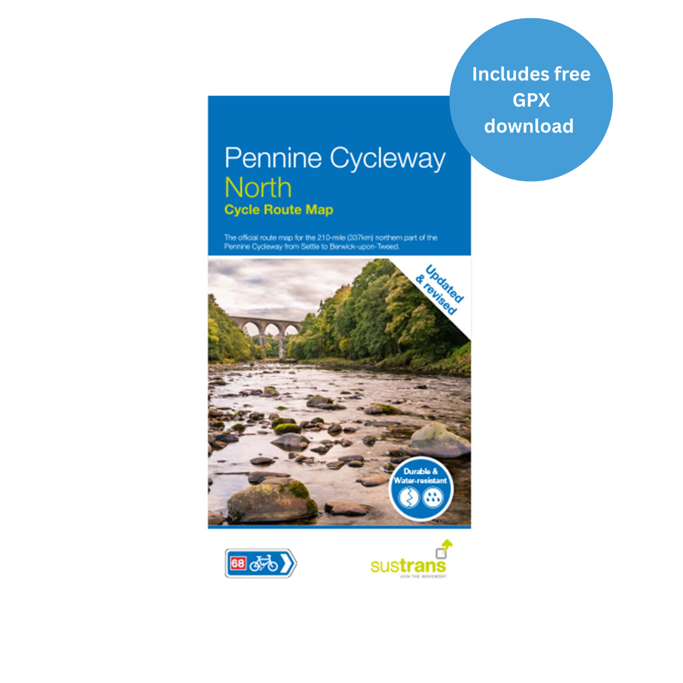 Pennine Cycleway North cycle route map. Free GPX download with purchase.