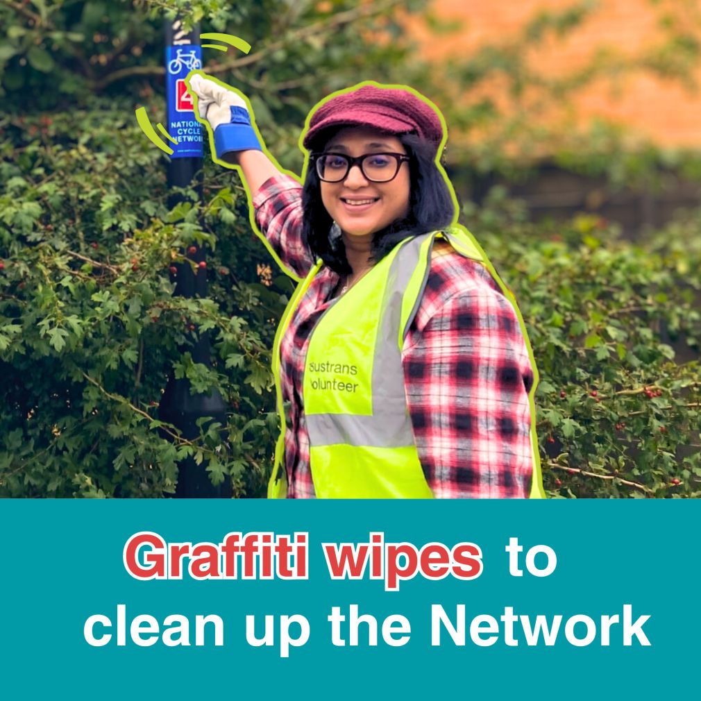 Gift graffiti wipes for volunteers working on the National Cycle Network