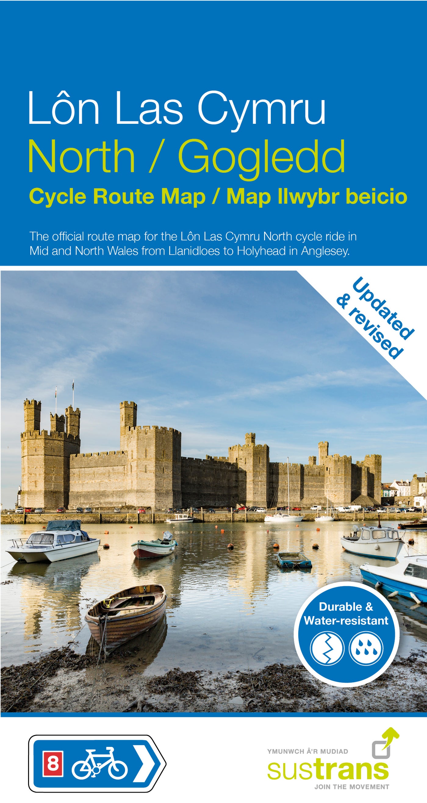 Lôn Las Cymru North Map | Holyhead to Llanidloes Cycle Route (Route 8)