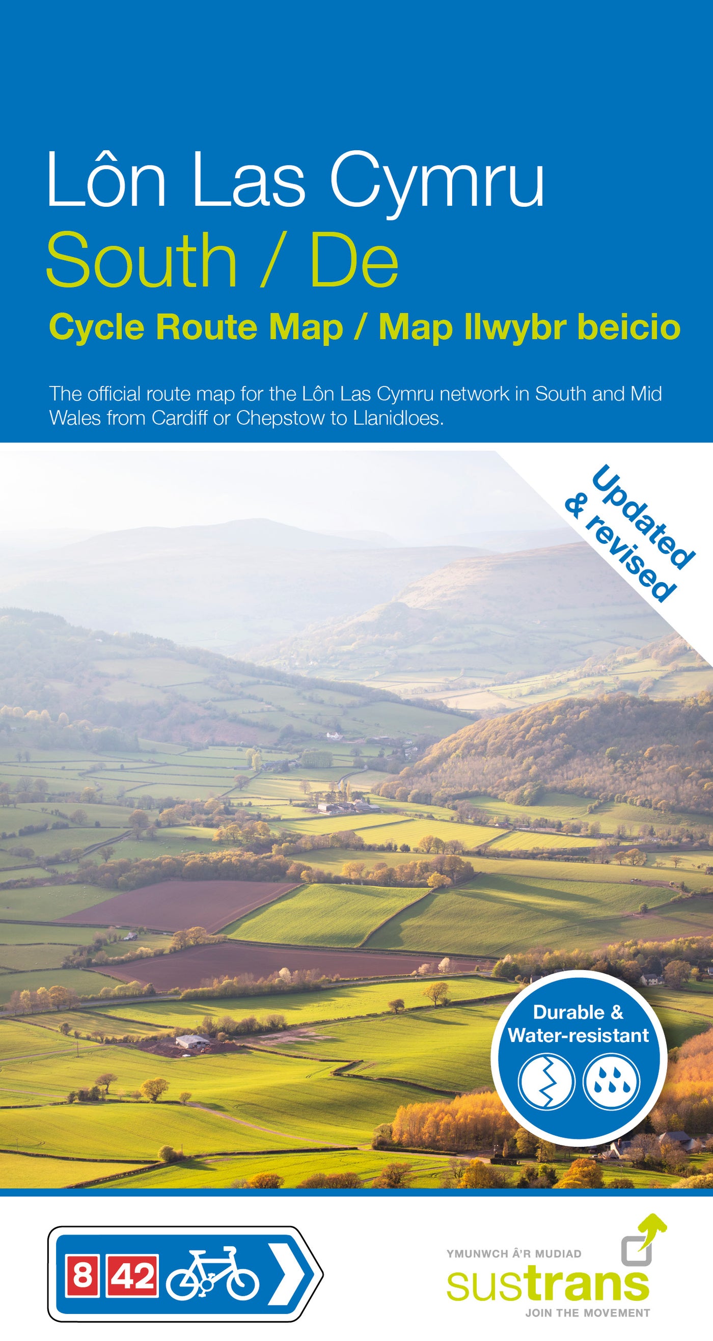 Lon Las Cymru South map - the official, up to date cycle route in South and Mid wales. 