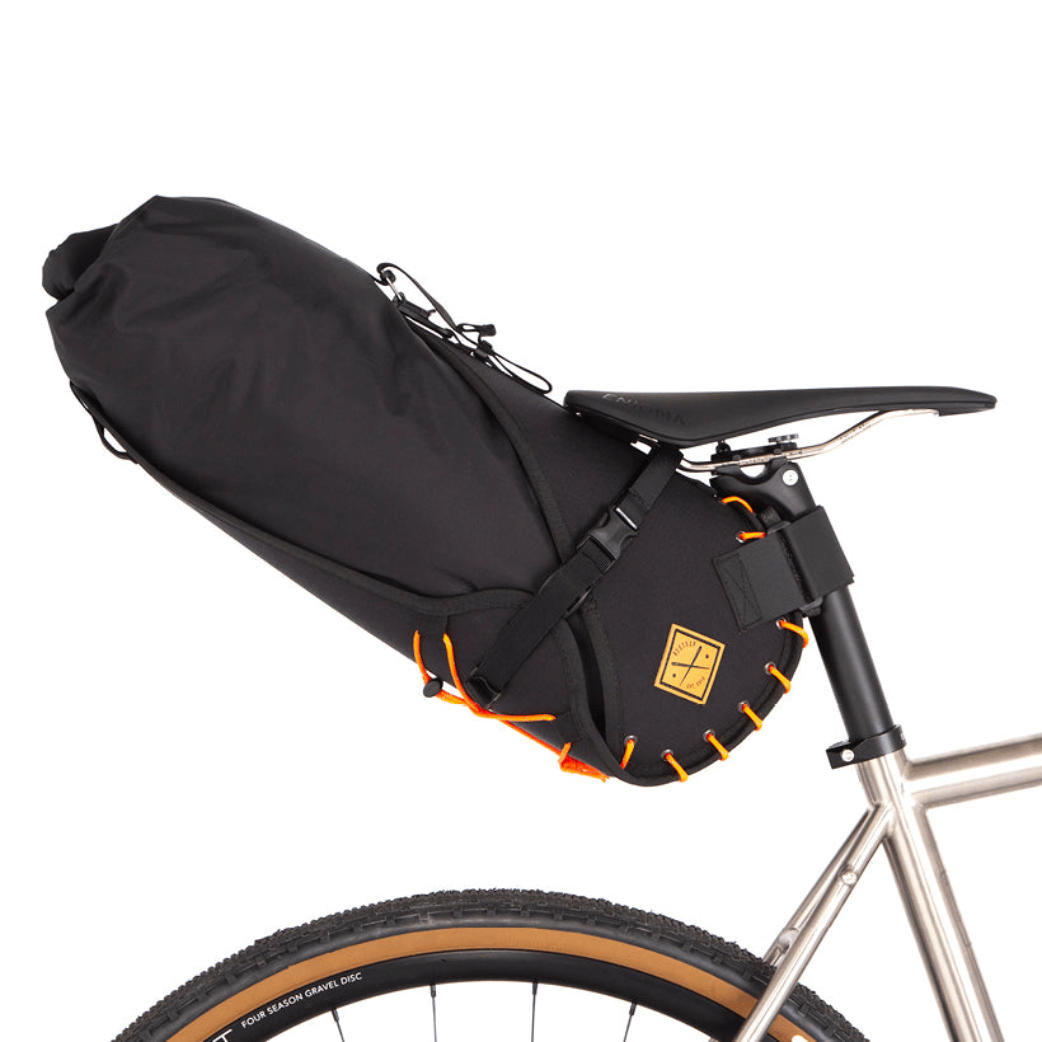 Restrap 14L saddle bag with orange straps