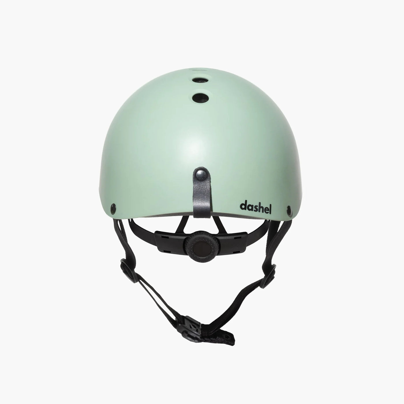 Back view of sage green dashel helmet - adjustment feature shown