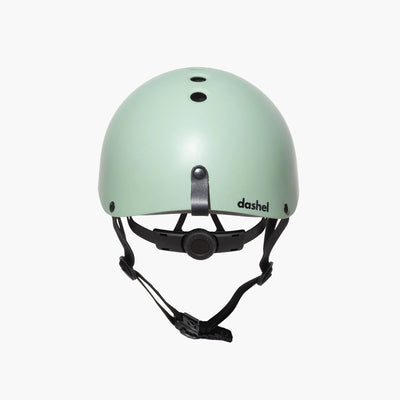 Back view of sage green dashel helmet - adjustment feature shown