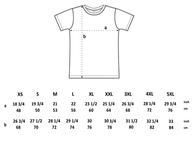 T-Shirt sizing chart