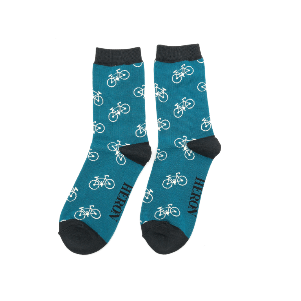 Teal bike socks (Mr Heron) – Sustrans Shop