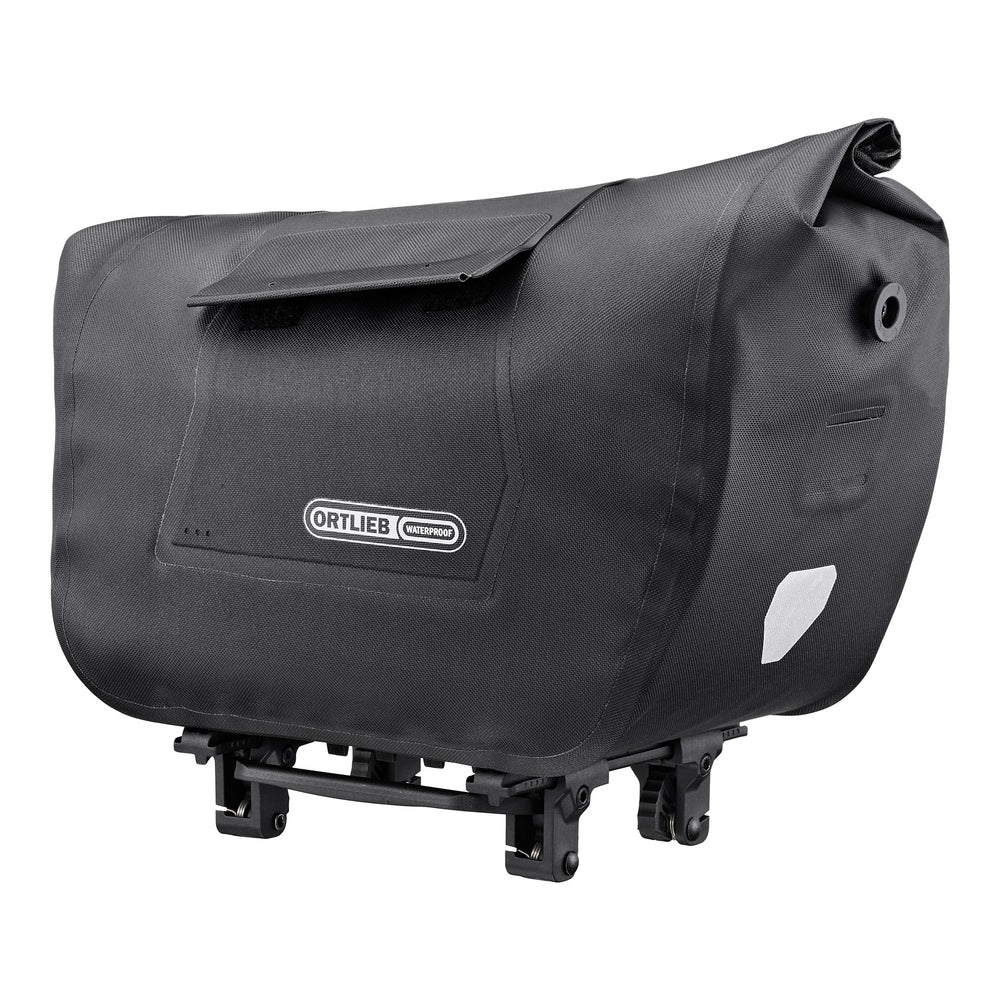 Black Ortlieb bike trunk-bag on a white background