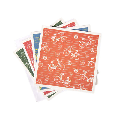 Bicycle greeting cards. Stack of 8 cards. 