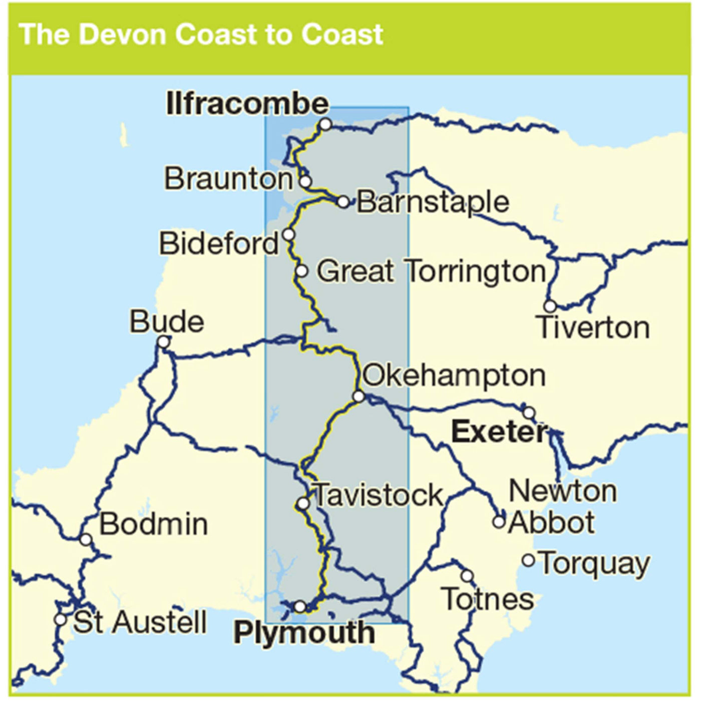 Devon coast to coast cycle route coverage 