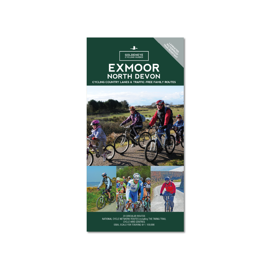 Exmoor and North Devon Goldeneye cycle map. Cycling country lanes and traffic free paths. 