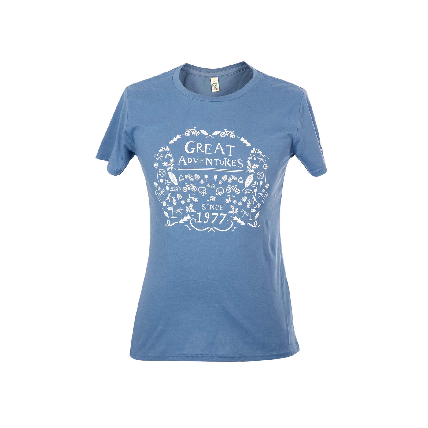 Women's Great Adventures Blue Organic Cotton T-shirt – Sustrans Shop
