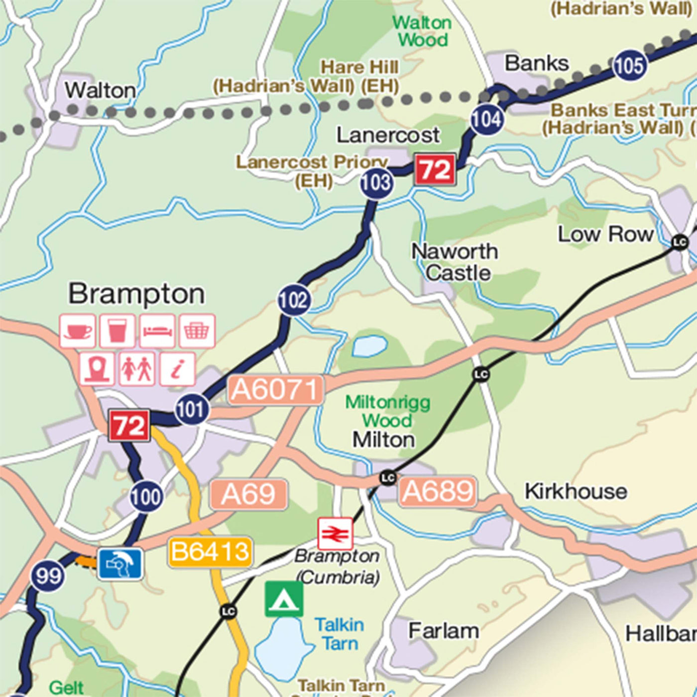 Hadrian's Cycleway cycle route map sample
