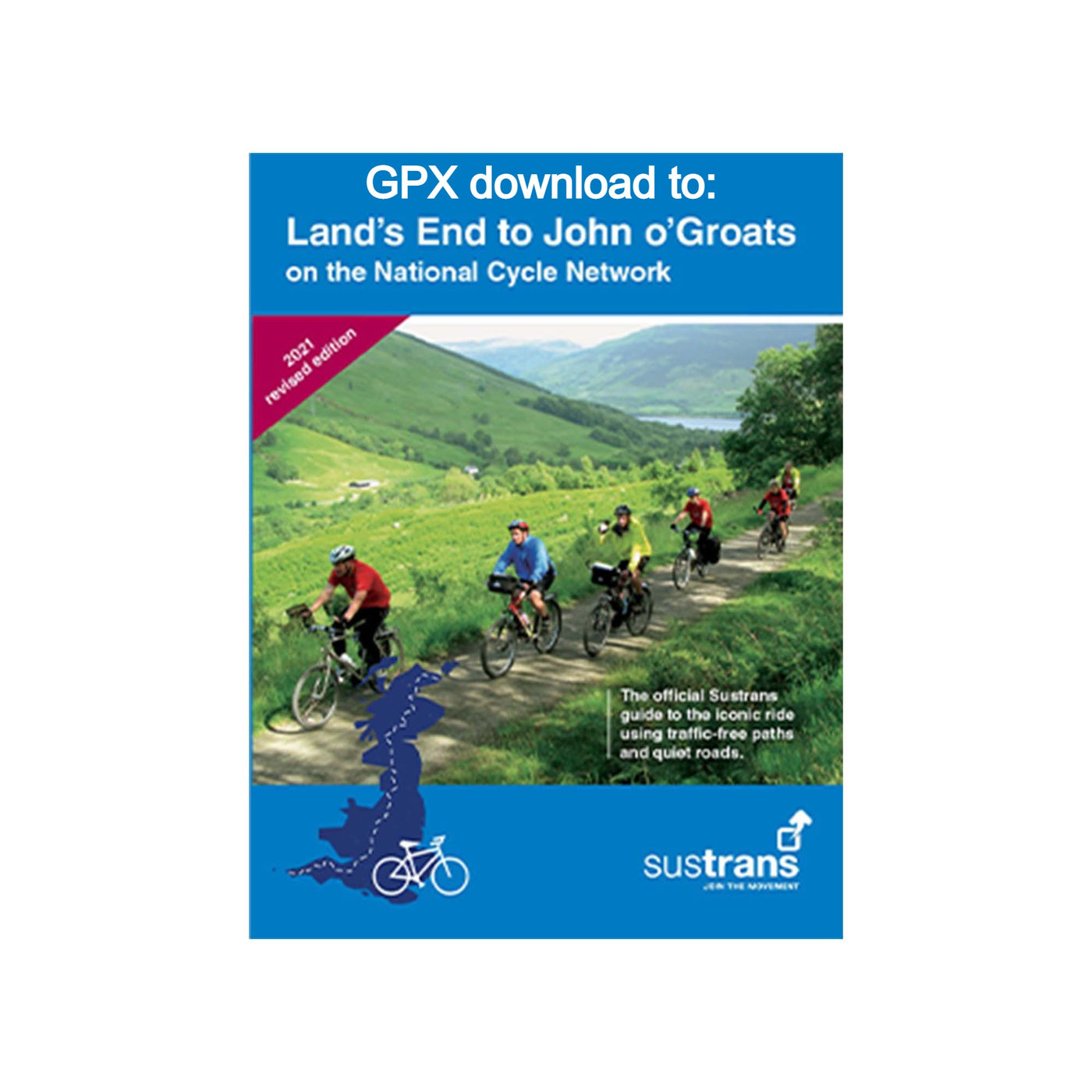 The official Sustrans GPX route to the Land's End to John o'Groats cycle ride on the National Cycle Network