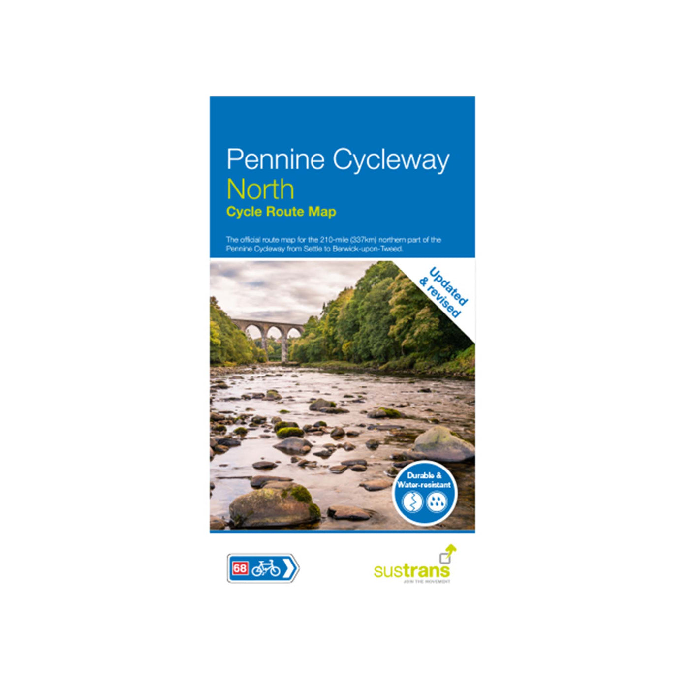 Pennine Cycleway North cycle route map. Updated and revised 2021