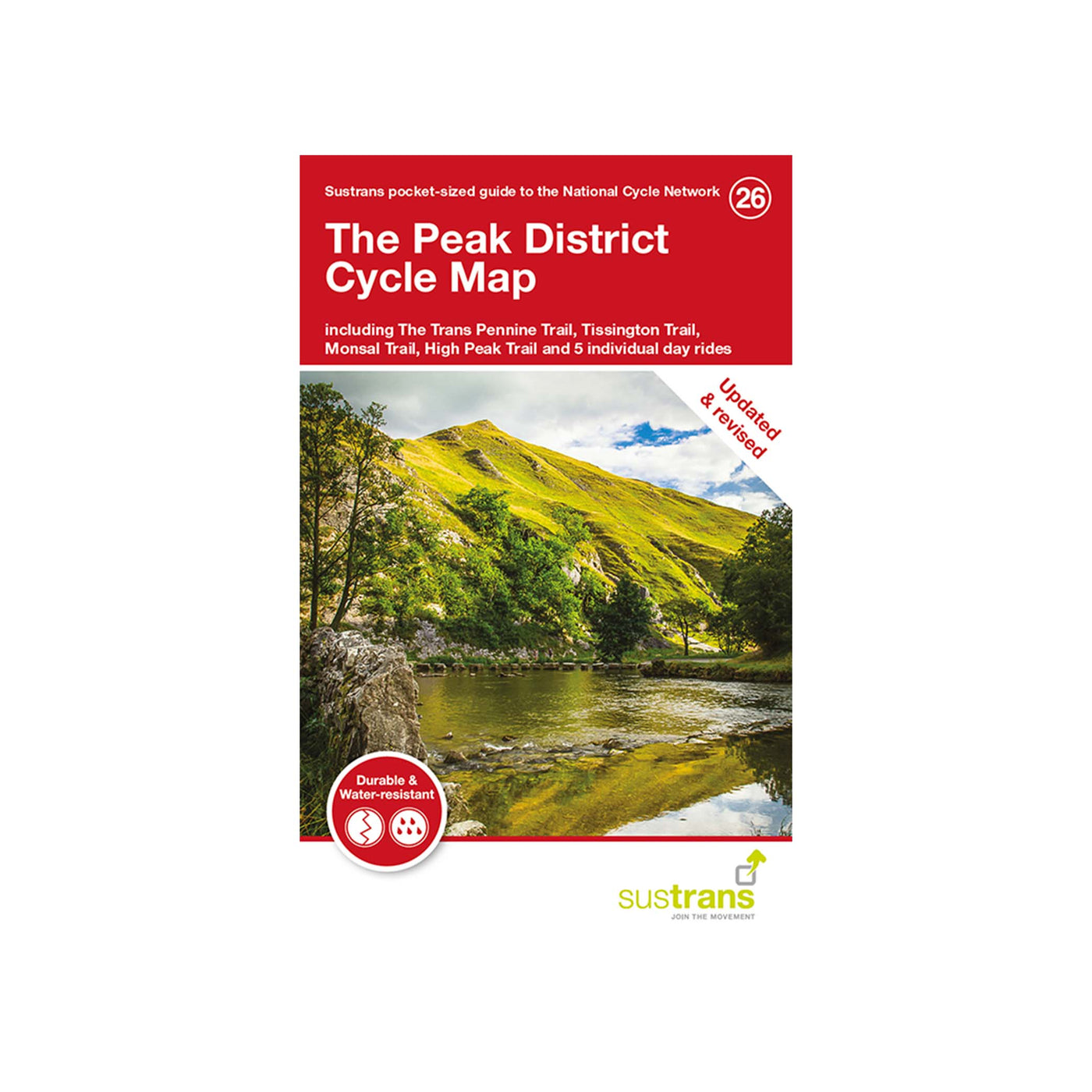 The Peak District Cycle Map, including the Trans Pennine Trail, Tissington Trail, Monsal Trail, High Peak Trail and 5 individual day rides.