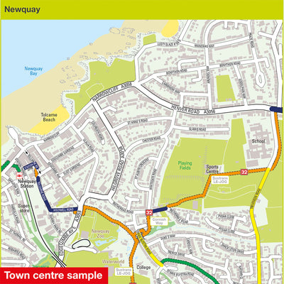 Newquay cycle route map - Cornwall cycle map sample