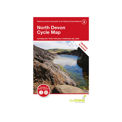 Sustrans North Devon cycle map. Regional map 3. Pocket sized map printed on waterproof paper. 