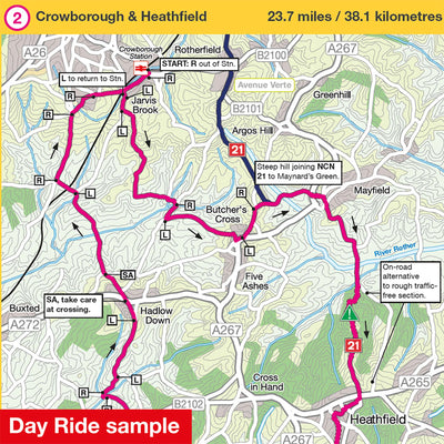 Cycle map 7 day ride sample