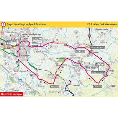 Day ride sample covering Royal Leamington Spa and Southam. 27.3 mile circular cycle route. 