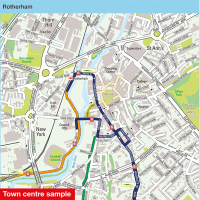 Town centre sample from the Peak District cycle map