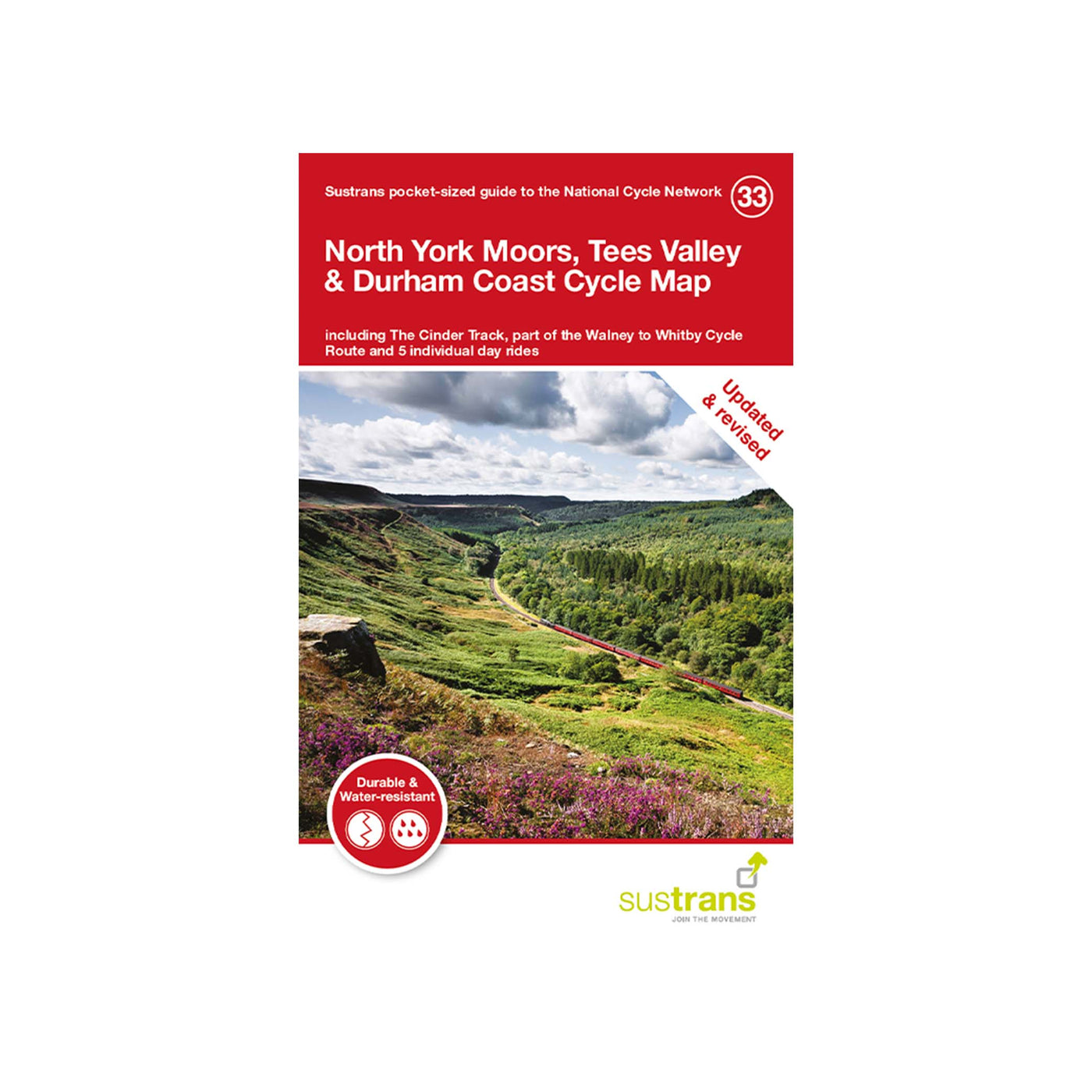 Sustrans North York Moors, Tees Valley and Durham Coast. Regional cycle map 33. Revised and updated 2021. 