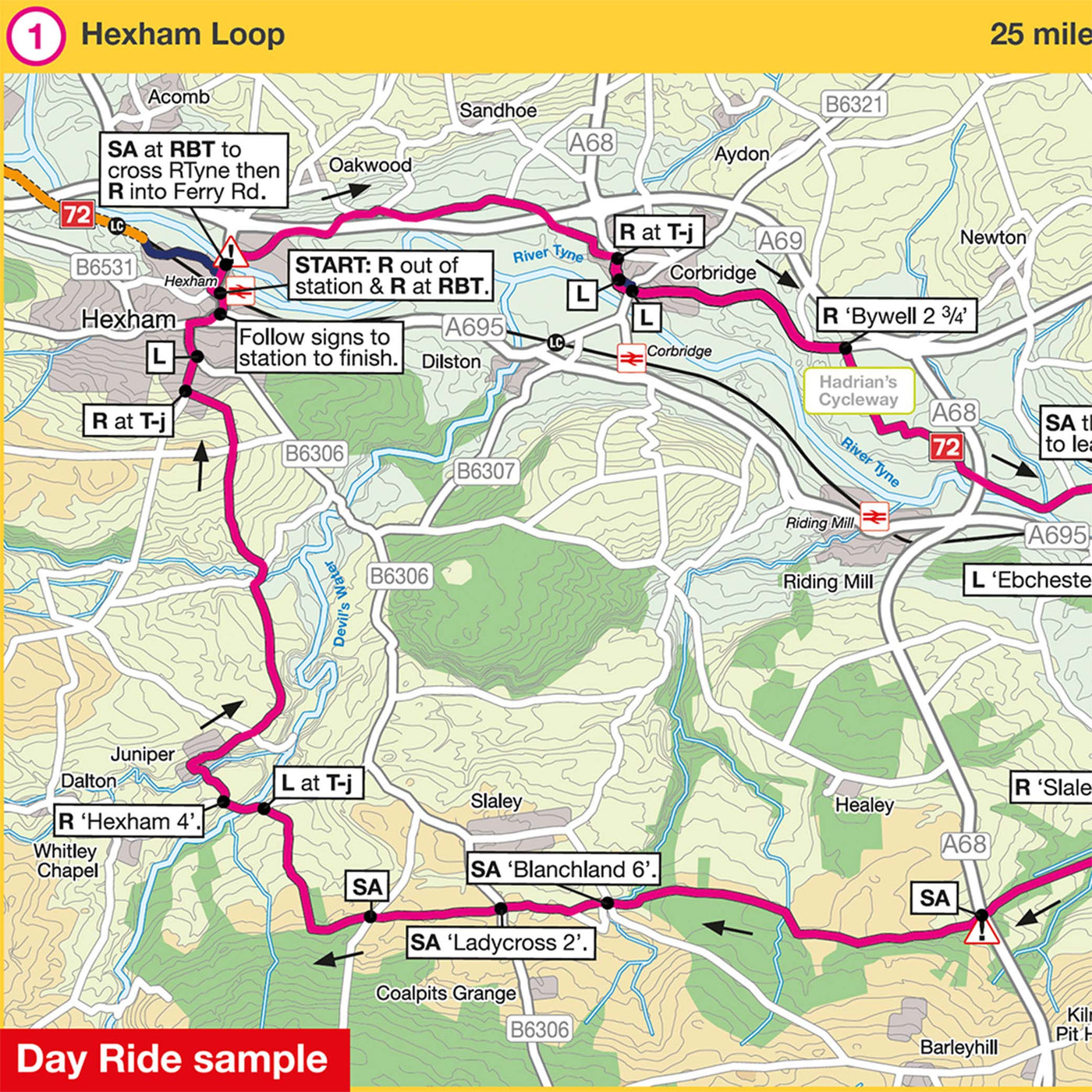 Day ride sample: Hexham Loop, 25 miles