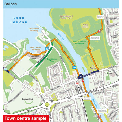 Town centre sample: Balloch, featuring routes 7 and 40