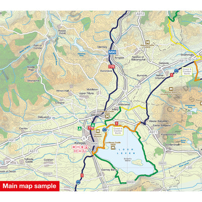 Main map sample of the Perth, Callander and Pitlochry cycle map