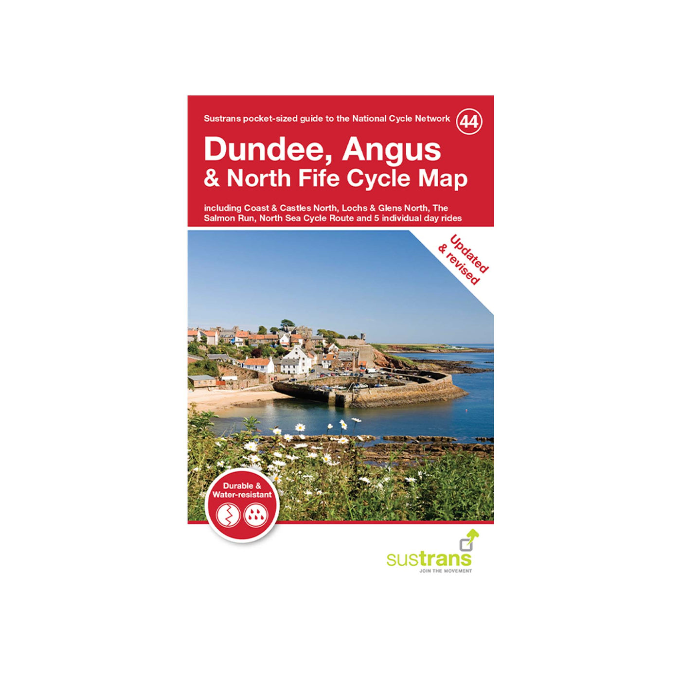 Sustrans Dundee, Angus and North Fife Cycle Map (44). Pocket sized map, revised and updated 2021. 