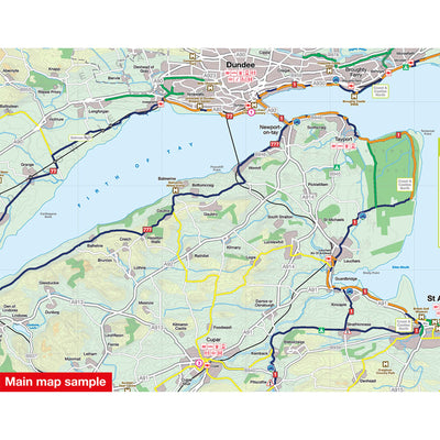 Main map sample of the Dundee, Angus and North Fife cycle map