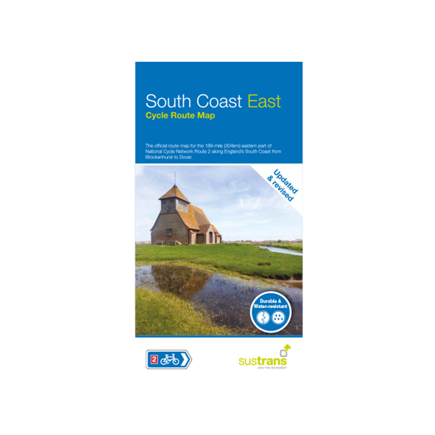 South Coast East map - Brockenhurst to Dover. Waterproof map. 