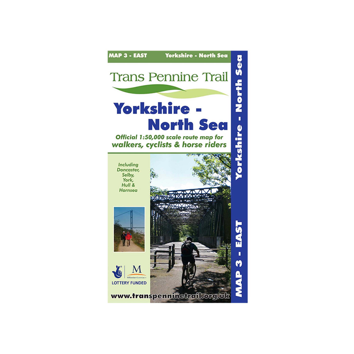 Trans Pennine Trail East Map 3 - Yorkshire to North Sea. Official route map for walkers, cyclists and horse riders. 