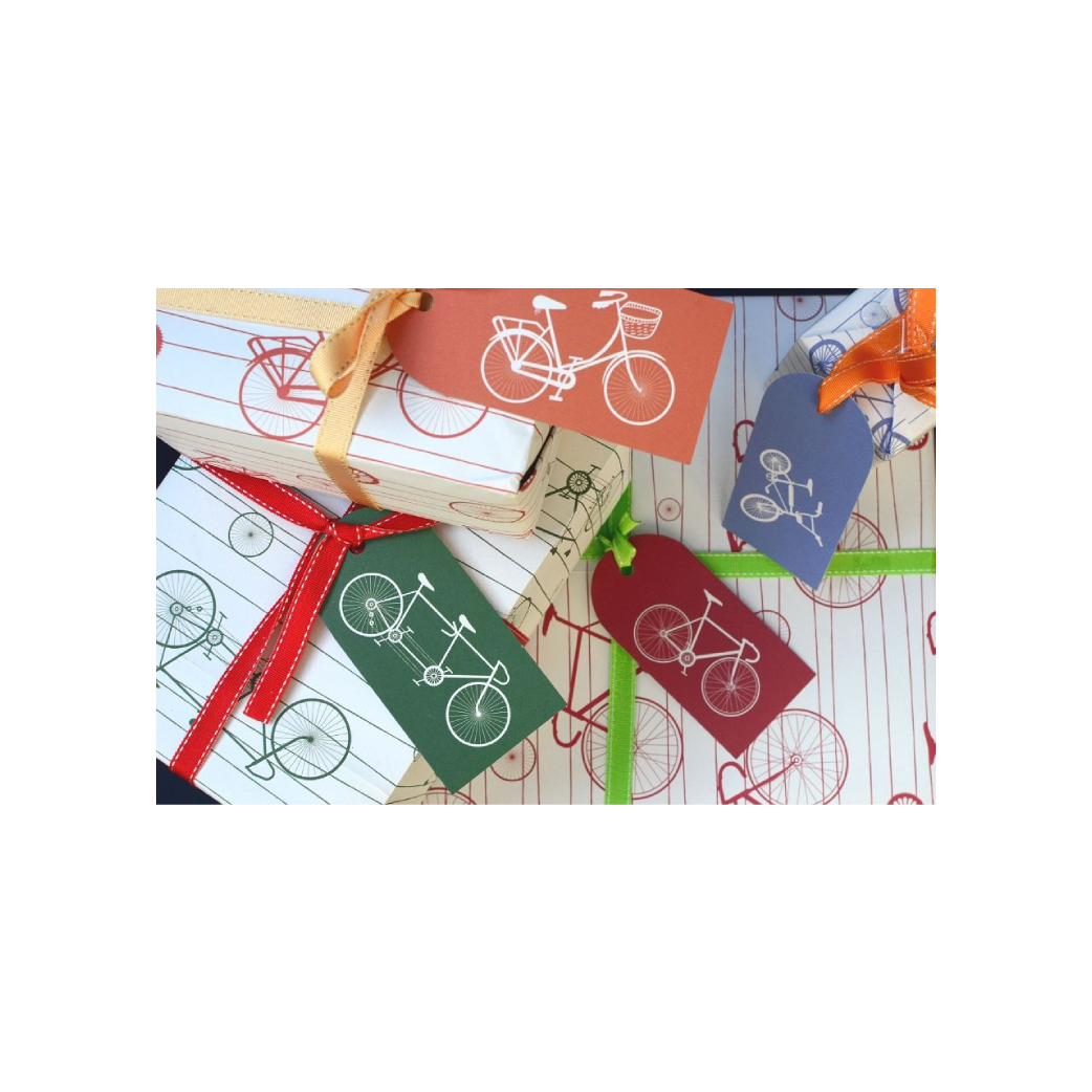 Sustrans wrapping paper, 4 sheets in red, orange, green, blue